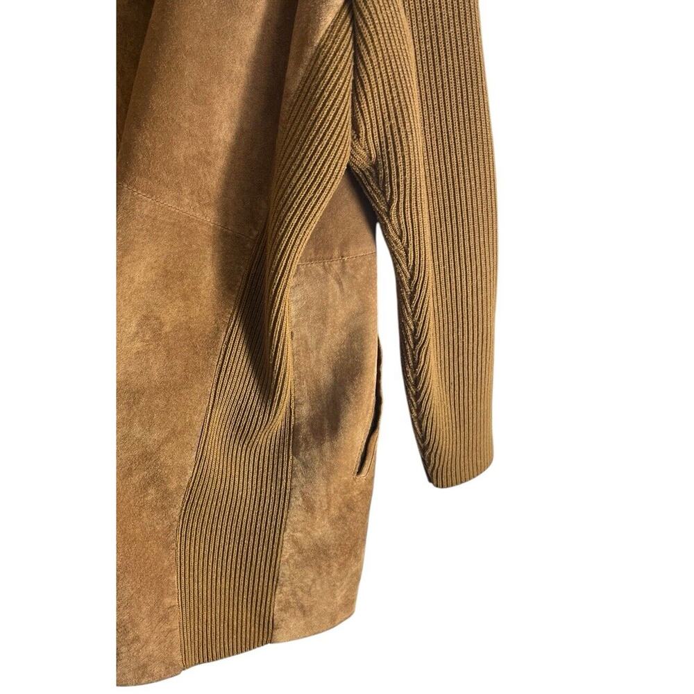 LINEA by Louis Dell'Olio Brown Tan Suede Leather Jacket 1x Beige A8342 Womens - Picture 5 of 12